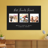 Vrienden voor altijd zwarte fotonamen canvas afdruk (Insitu (Woonkamer))