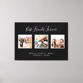 Vrienden voor altijd zwarte fotonamen canvas afdruk (Voorkant)