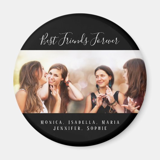 Vrienden voor altijd zwarte fotonamen magneet (Voorkant)