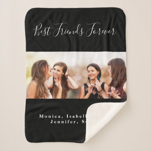 Vrienden voor altijd zwarte foto's van BFF Sherpa Deken (Voorkant)