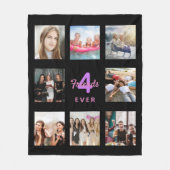 Vrienden voor altijd zwarte roze fotocollage fleece deken (Voorkant)