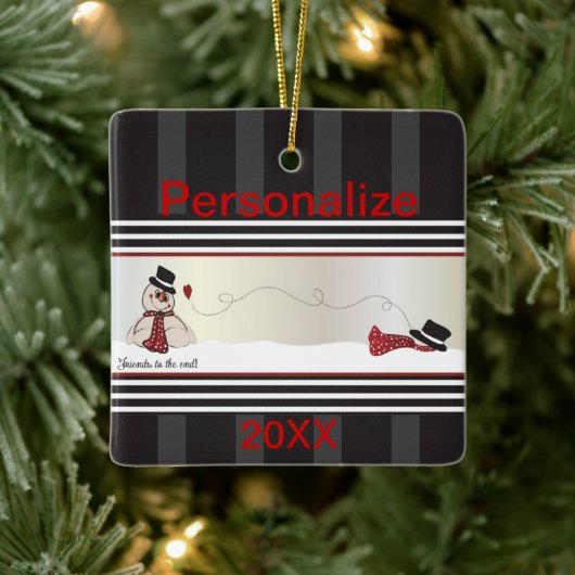 Vrienden voor de versiering van het Eind Keramisch Ornament (Boom)