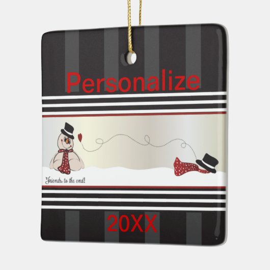 Vrienden voor de versiering van het Eind Keramisch Ornament (Links)