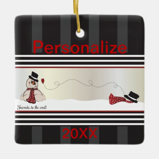 Vrienden voor de versiering van het Eind Keramisch Ornament (Voorkant)