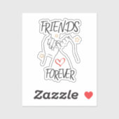 Vrienden voor eeuwig beste vriend houdt van vriend sticker (Vel)