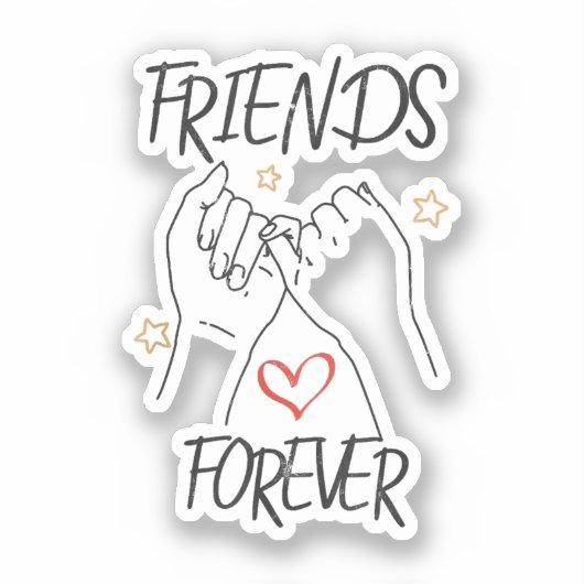 Vrienden voor eeuwig beste vriend houdt van vriend sticker (Voorkant)