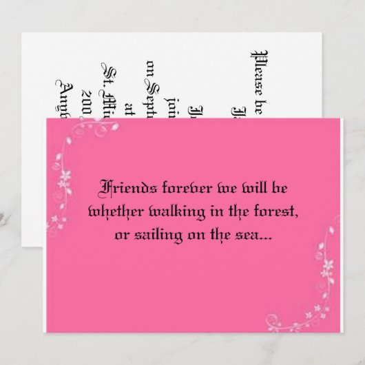 Vrienden voor eeuwig huwelijksuitnodiging kaart (Voorkant / Achterkant)