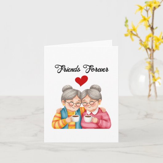 Vrienden voor het Leven, Charmerende Vriendschap Kaart (Gele Bloem)