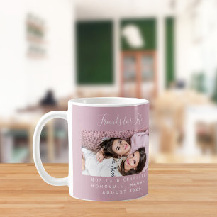 Vrienden voor het leven foto namen mauve stoffige  koffiemok