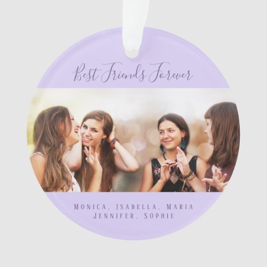 Vrienden voor het leven foto violet namen keepomwi ornament (voorkant)