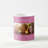 Vrienden voor het leven fotonamen donkerroze koffiemok (Center)