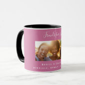 Vrienden voor het leven fotonamen donkerroze mok (Voorkant links)