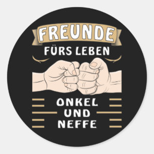 VRIENDEN VOOR HET LEVEN OOM EN NEEF RONDE STICKER