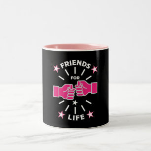 Vrienden voor het leven tweekleurige koffiemok