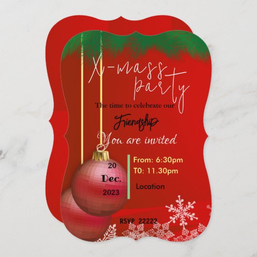 Vrienden voor Kerstmis Kaart (Voorkant / Achterkant)