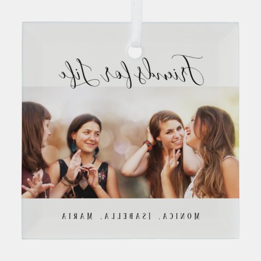 Vrienden voor levensfotonamen unieke keepomwille glas ornament (Achterkant)