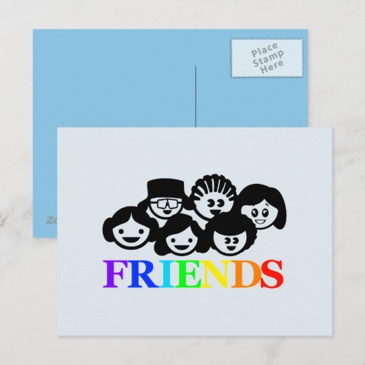 "Vrienden" Vriendschap Briefkaart (Voorkant / Achterkant)