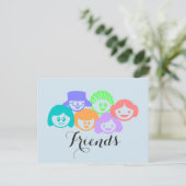 "Vrienden" Vriendschap, Briefkaart. Briefkaart (Staand voorkant)