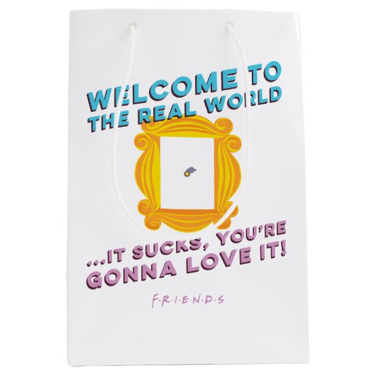 VRIENDEN™ | Welkom in de echte wereld - Peephole Medium Cadeauzakje (Voorkant)