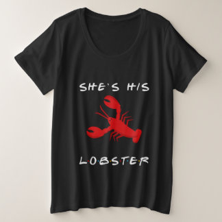 Vrienden Zij is zijn kreeft Grote Maat T-shirt