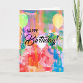 Vrienden zijn als ballonnen Waterverf Verjaardag Kaart (Voorkant)