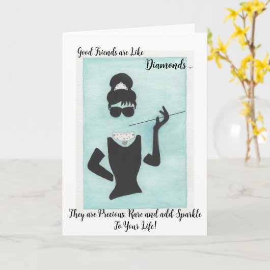 Vrienden zijn als diamanten kaart (Gele Bloem)