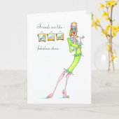 Vrienden zijn als fantastische schoenen wenskaart kaart (Gele Bloem)