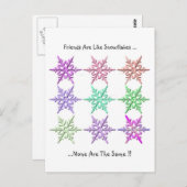 Vrienden zijn als sneeuwvlokken. briefkaart (Voorkant / Achterkant)