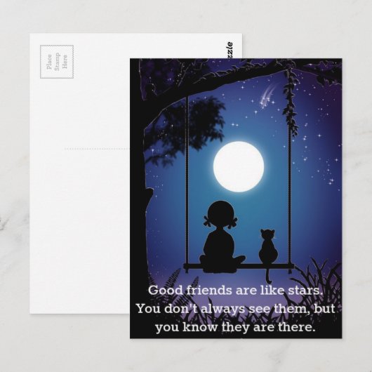 Vrienden zijn als sterren briefkaart (Voorkant / Achterkant)