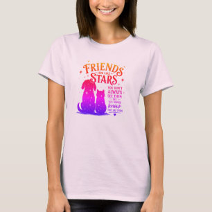 Vrienden zijn als sterren Kat & Hond Inspirerend T-shirt