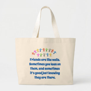 Vrienden zijn als zalen - vriendschapsCitaat Grote Tote Bag