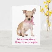 Vrienden zijn Angels Chihuahua Puppy Dog Kaart (Gele Bloem)