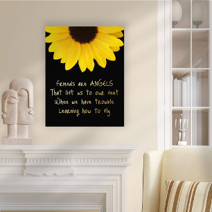 Vrienden zijn Angels die Quote Sunflower Real Folie Afdrukken