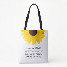 Vrienden zijn Angels Quote Initialen Sunflower