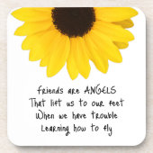 Vrienden zijn Angels Quote Sunflower Beverage Coas Bier Onderzetter (Voorkant)