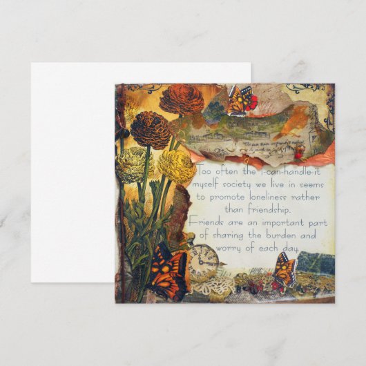 Vrienden zijn belangrijke Mixed Media Art Collage (Voorkant / Achterkant)