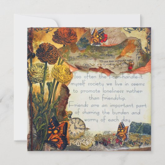 Vrienden zijn belangrijke Mixed Media Art Collage (Voorkant)