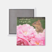 Vrienden zijn Bloemen Quote Chipmunk Magnet (Voorkant / Achterkant)
