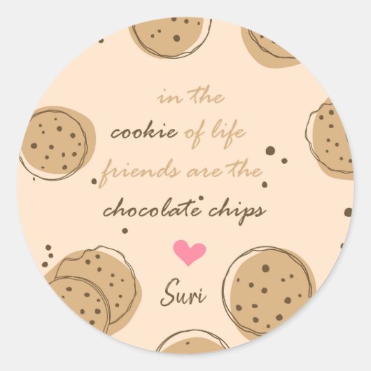 Vrienden zijn de Chocolate Chips of Life Sticker (Voorkant)