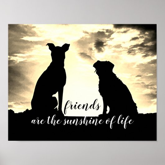 vrienden zijn de sunshine quote poster met honden (Voorkant)