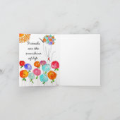 Vrienden zijn de zon van het leven Wenskaart Kaart (Binnen)