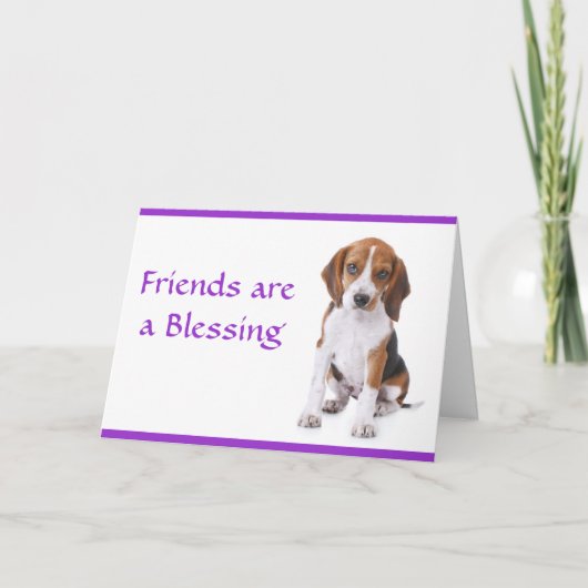 Vrienden zijn een Blessing Beagle Puppy Dog Kaart (Voorkant)
