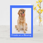 Vrienden zijn een Blessing Golden Retriever Dog Ka Kaart (Gele Bloem)