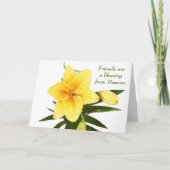 Vrienden zijn een 'Blessing Yellow Day Lily Card' Kaart (Voorkant)