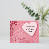 Vrienden zijn een cadeau van God Hearts Briefkaart (Staand voorkant)