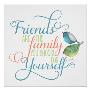 Vrienden zijn familie die je typografie kiest poster