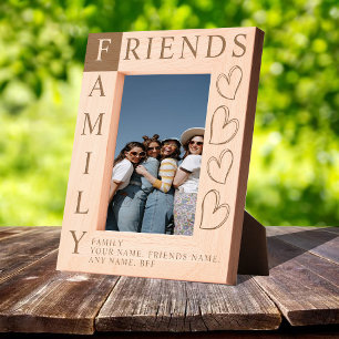 Vrienden zijn Familie Rustieke Houten Fotolijst Gegraveerde Lijstjes