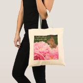 Vrienden zijn "Flowers Quote Peony Totebag" Tote Bag (Voorkant (product))