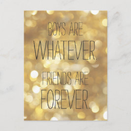 Vrienden zijn Forever Gold Sparkles Vriendschap Qu Briefkaart