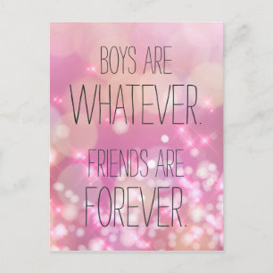 Vrienden zijn Forever Pink Sparkles Friendship Quo Briefkaart